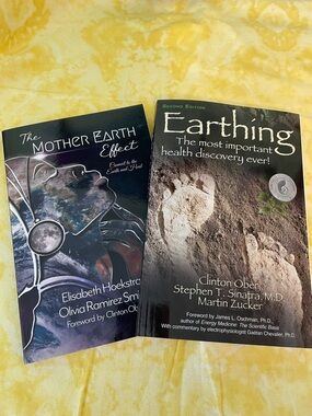 Earthing & The Mother Earth Effect — Pair of Yellow-Accented Health Books